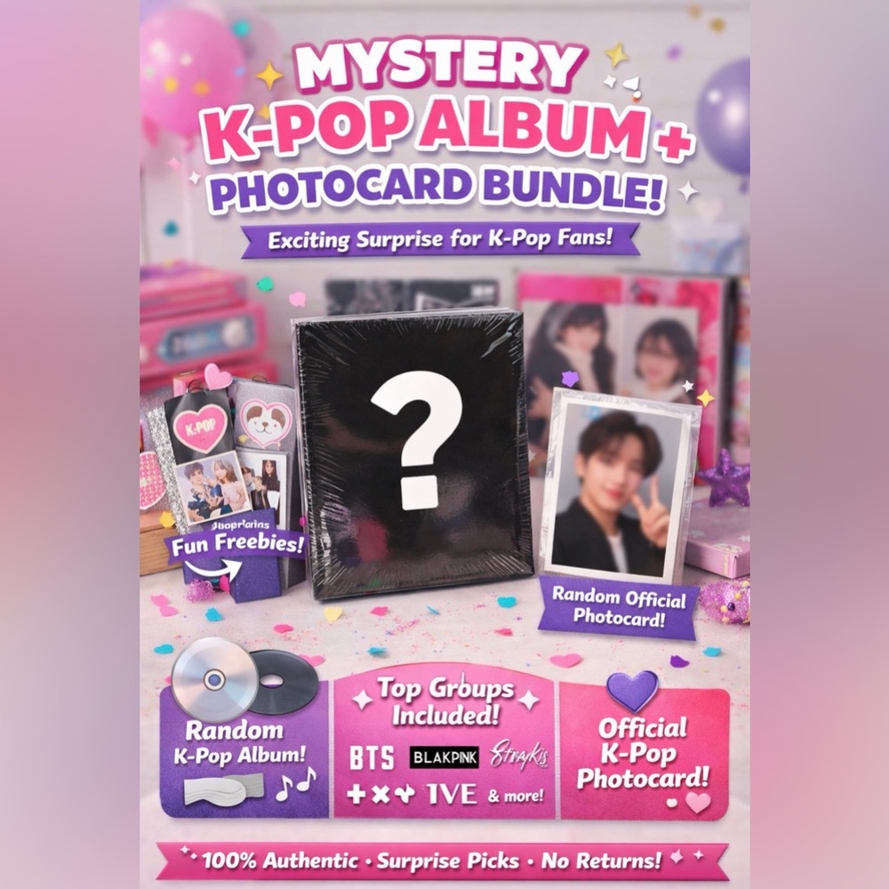 Mystery K-Pop Album Bundle with Photocard